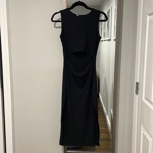 Black midi cutout dress